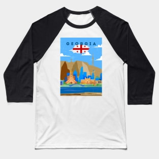 Tbilisi, Georgia - Retro travel minimalist poster Baseball T-Shirt